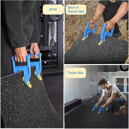 Heavy Duty Stall Mat Gripper, a Pair of Mat Mover Tool - Effortless Remover for Thick Rubber Mats