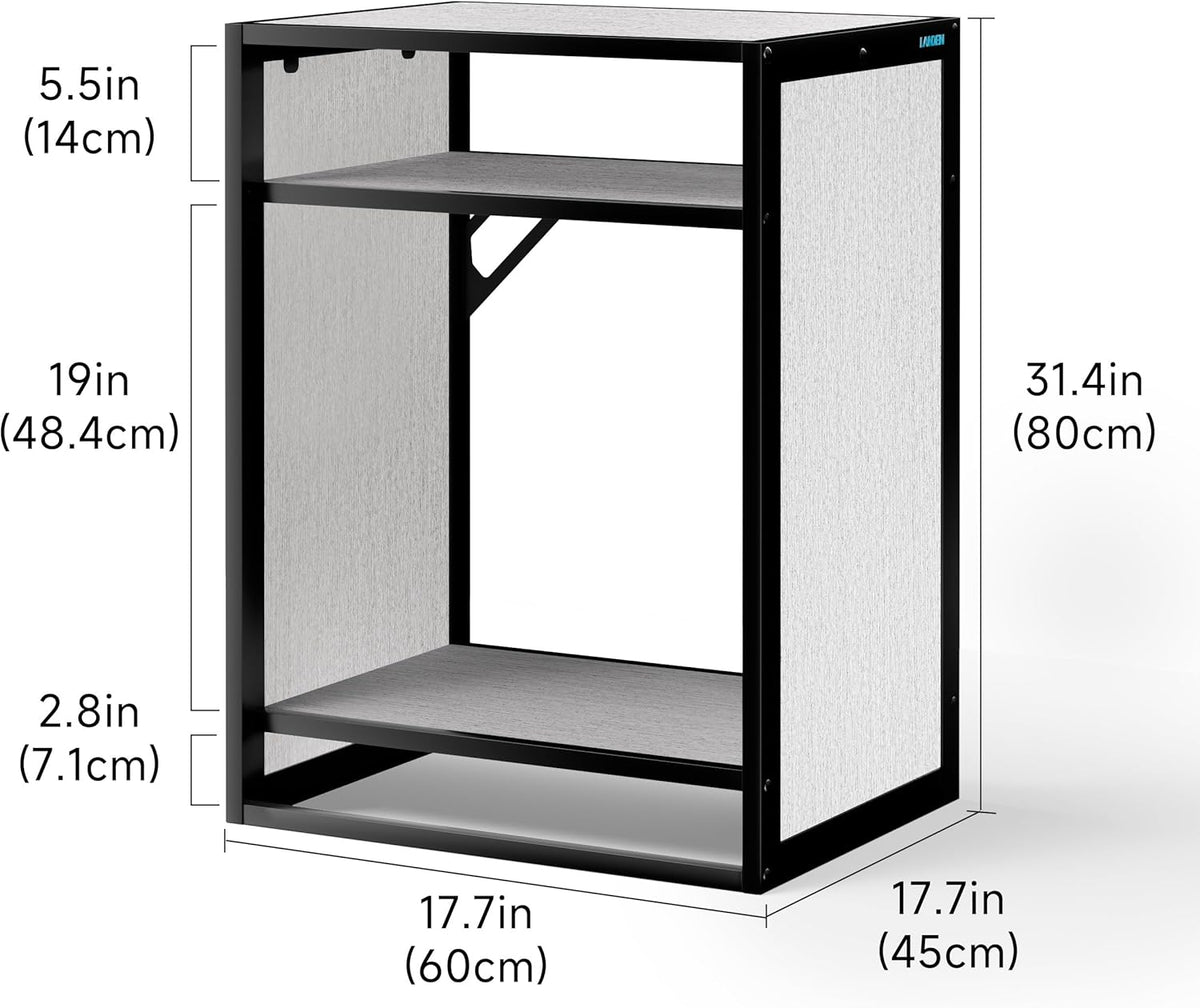 LANDEN Gray Metal Frame Stand, Three-Shelf for Fish Tanks up to 30 Gal, CLX60-60X45X80cm