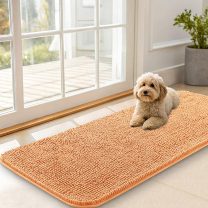 OLANLY Dog Door Mat for Muddy Paws 47x20, Absorbs Moisture and Dirt, Absorbent Non-Slip Washable