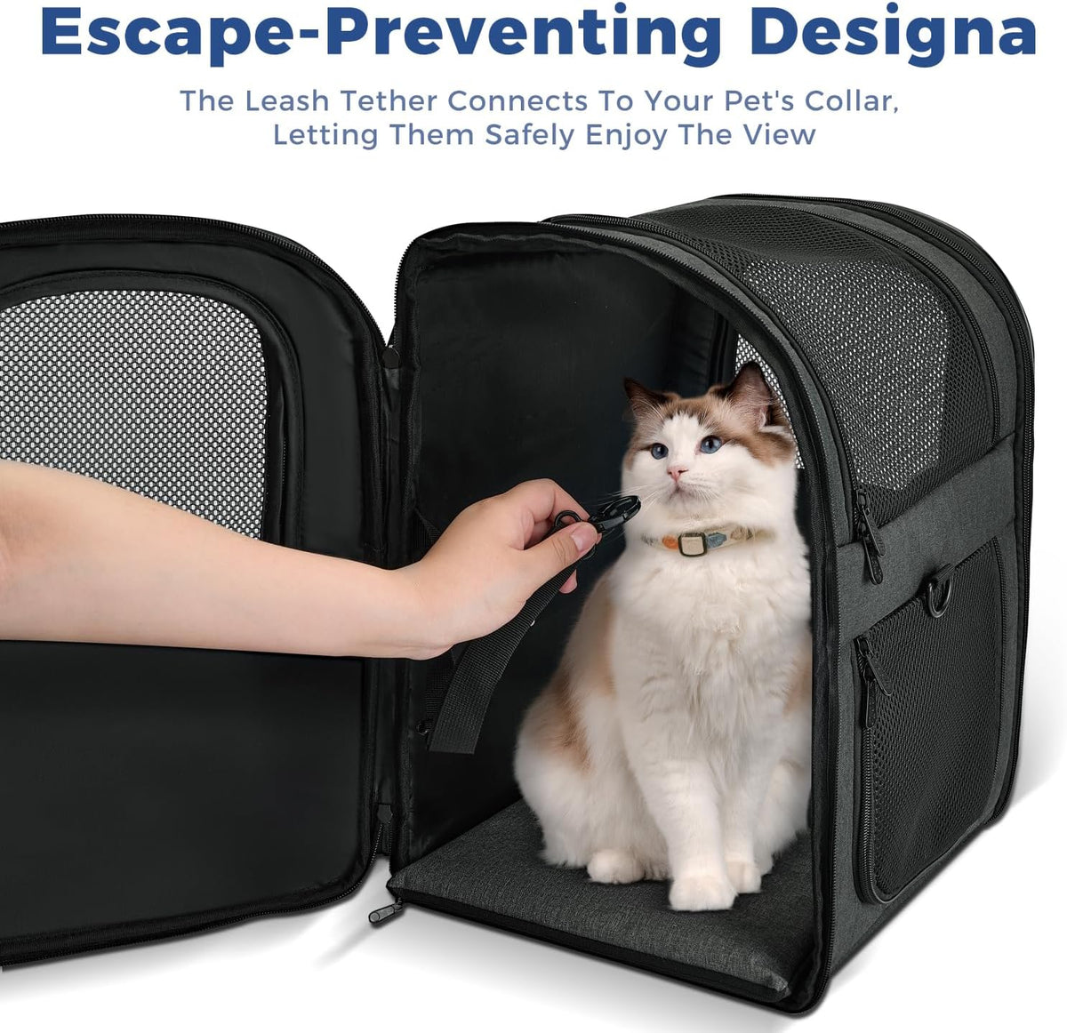 Apollo Walker Dog & Cat Carrier Backpack for 4-15lb Pets - Ventilated Safe Design with Padded Back