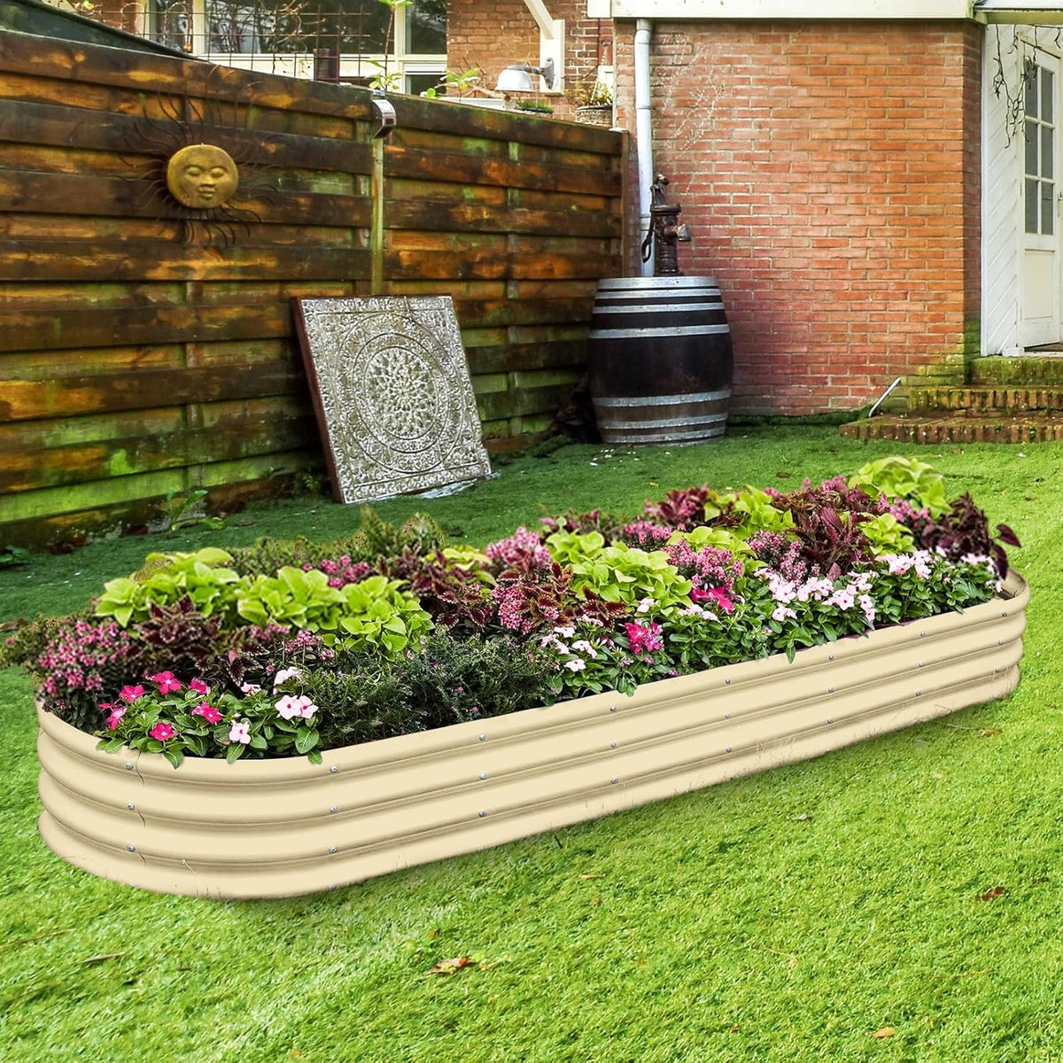 Land Guard 8×2×1ft Galvanized Raised Garden Bed Kit, 108 Gallon Capacity Raised Garden Boxes