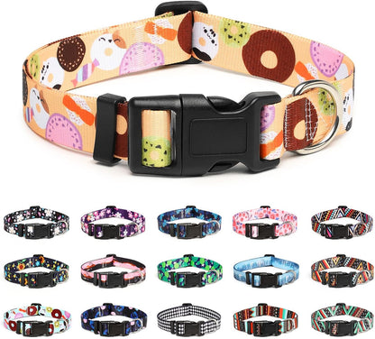Mercano Adjustable Dog Collar - Special Design Patterns, Soft Nylon Comfortable Sturdy Pet Collar