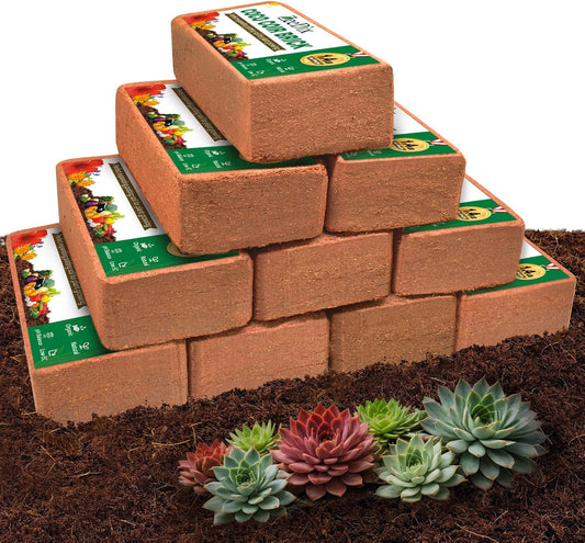ZeeDix 10 Pcs Compressed Coco Coir Brick for Plants, Premium Organic Coconut Coir Bricks Coco Fiber