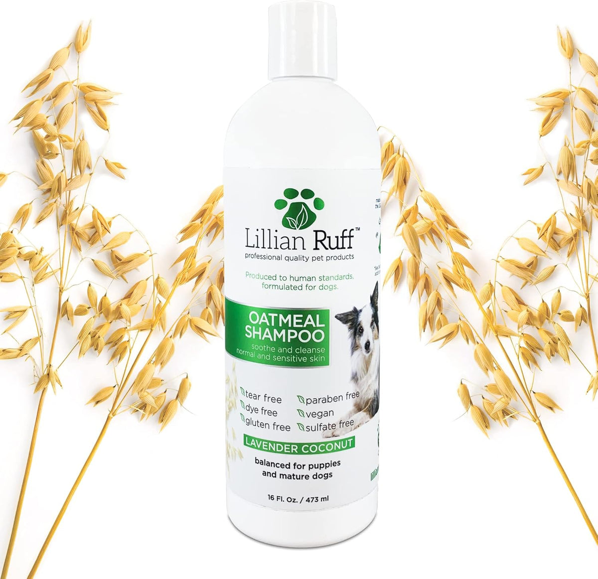 Lillian Ruff Calming Oatmeal Pet Shampoo for Dry Skin & Itch Relief with Aloe & Hydrating Essential