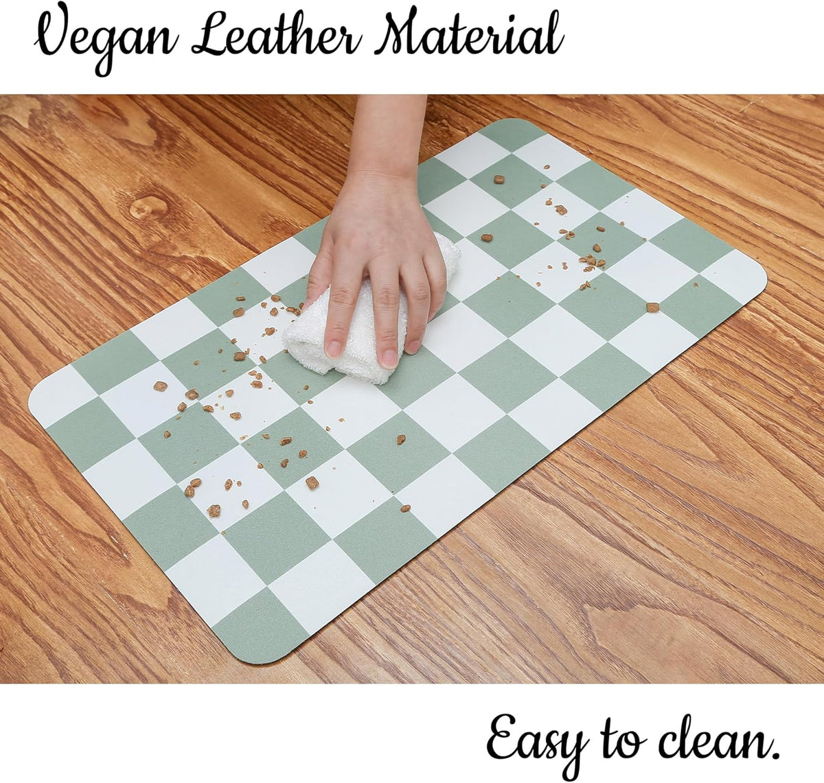 Ralxion Checkered Dog Feeding Mat, Absorbent Mats for Dog Food and Water Bowl, Dispenser, Retro