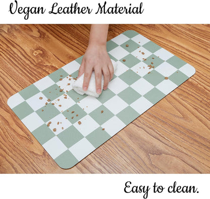 Ralxion Checkered Dog Feeding Mat, Absorbent Mats for Dog Food and Water Bowl, Dispenser, Retro