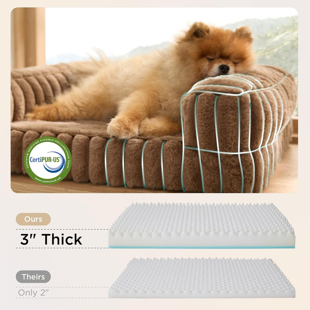 Bedsure Orthopedic Dog Bed for Medium Dogs, Waterproof Memory Foam Medium Pet Beds with Sides