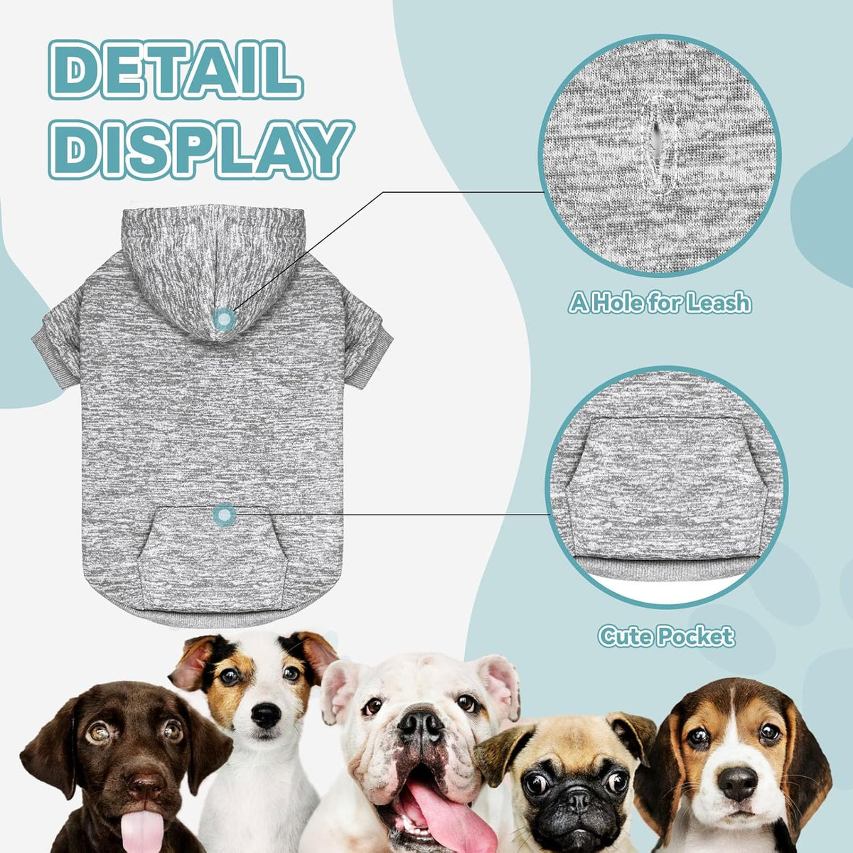 Dog Sweaters for Large Dogs Dog Hoodie Fleece Dog Sweater Soft Dog Clothes Sweatshirt with Pocket