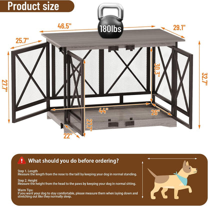 COZPAW Large Dog Crate Furniture - 48 inch Heavy Duty Dog Kennel Indoor for XLarge Breed with