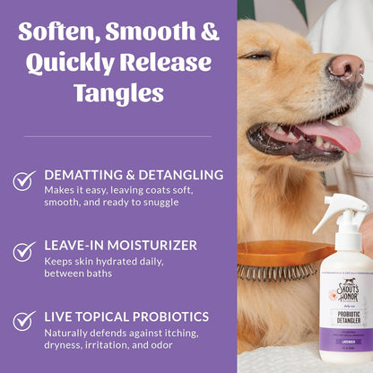 Skout's Honor Pet Detangler Spray - Hydrating & Conditioning with Avocado Oil & Probiotics, 97%