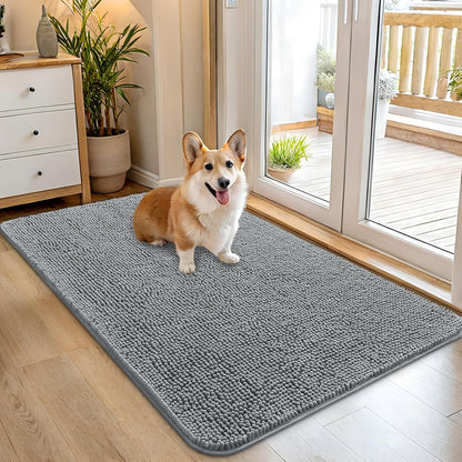OLANLY Dog Door Mat for Muddy Paws 45x27, Absorbs Moisture and Dirt, Absorbent Non-Slip Washable