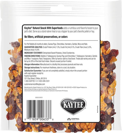 Kaytee Natural Snack with Superfoods For Pet Guinea Pigs, Rabbits, Hamsters, and Other Small