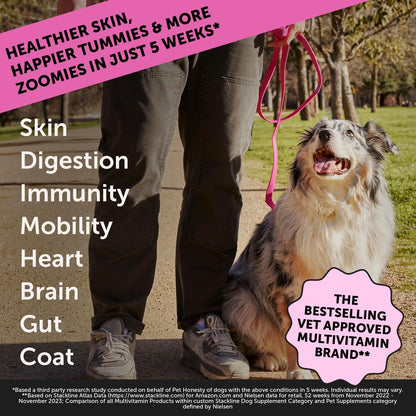 Dog Multivitamin Max Strength - 15 in 1 Vitamins for Health & Heart - Essentials Fish Oil