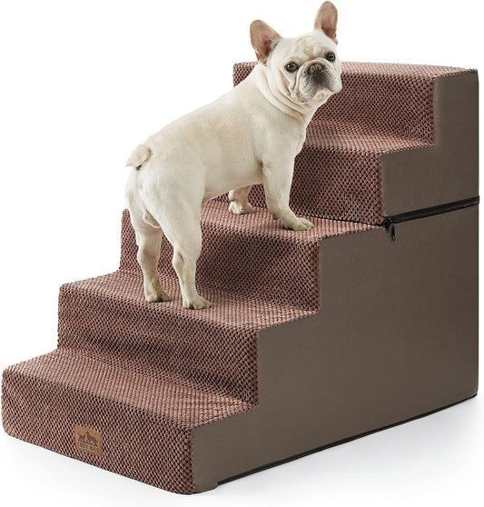 Dog Stairs for Small Dogs, 5 Tier Removable Wider Pet Stairs for Couch and Bed, 23.6" H Non-Slip