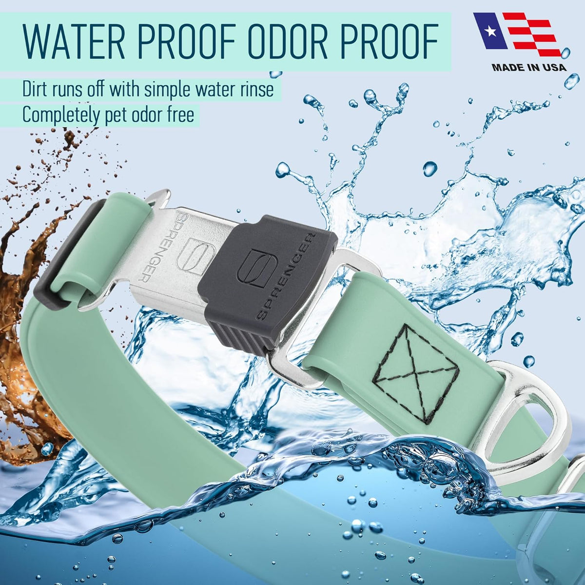 Dogline Biothane Waterproof Dog Collar with Herm Sprenger Stainless Steel Quick Release Buckle
