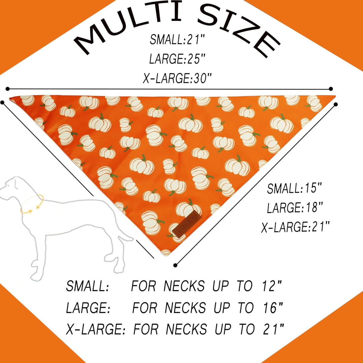 Realeaf Thanksgiving Fall Dog Bandanas 2 Pack, Orange Plaid Pumpkin Pet Scarf for Boy and Girl