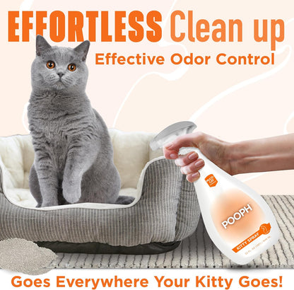 POOPH Kitty Spray - Odor Eliminator, 32oz - Dismantles Odors on a Molecular Basis, Cats, Freshener