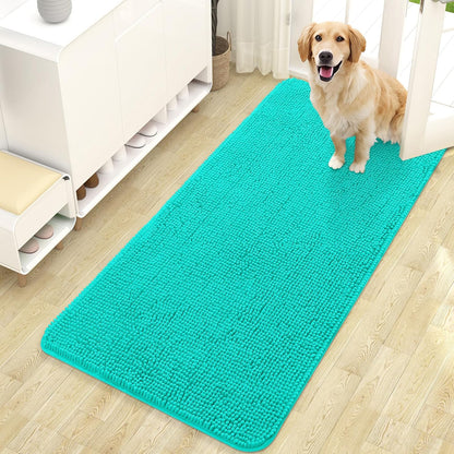 OLANLY Dog Door Mat for Muddy Paws 47x24, Absorbs Moisture and Dirt, Absorbent Non-Slip Washable