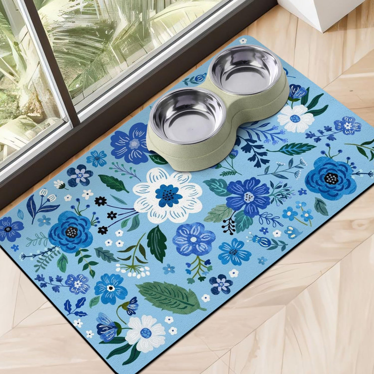 Dog Food Mats for Floors, Absorbent Dog Bowl Mat for Food and Water Dispenser Mat, Quick Dry Cat