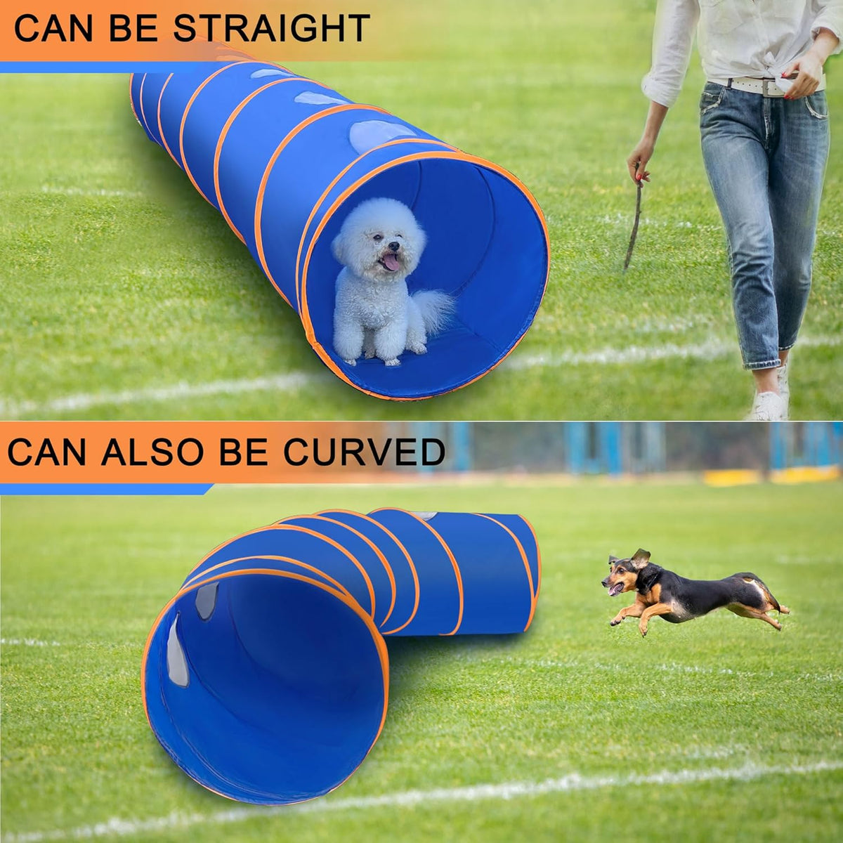 Dog Agility Tunnel with Ventilated mesh, Dog Agility Equipment, Dog Agility Training with Carry Bag