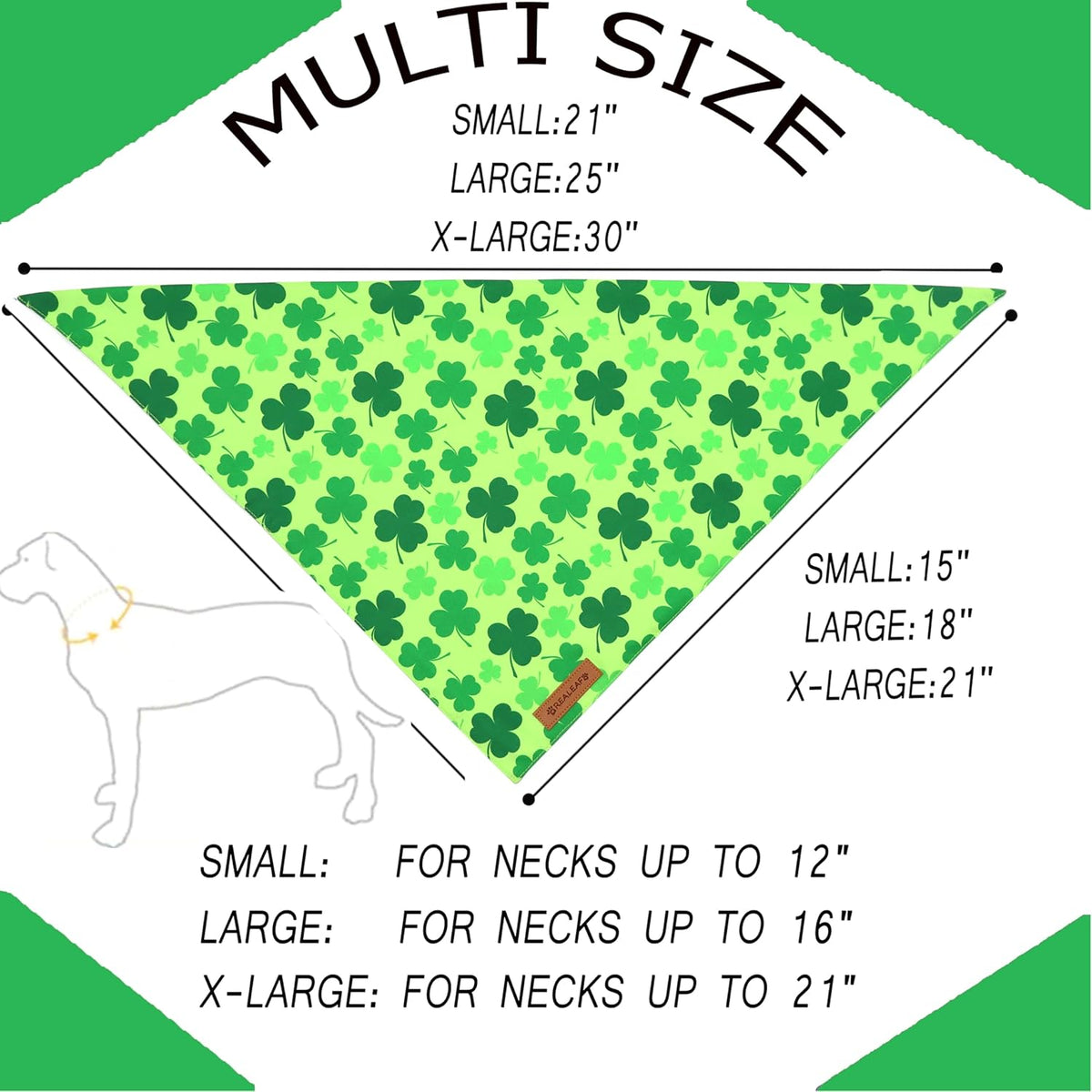 Realeaf St. Patrick's Day Dog Bandanas 2 Pack, Triangle Reversible Pet Scarf for Boys and Girls
