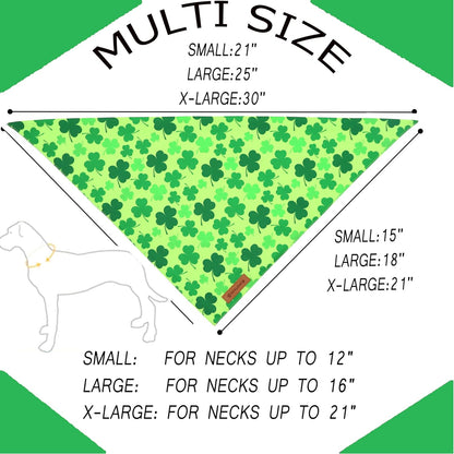 Realeaf St. Patrick's Day Dog Bandanas 2 Pack, Triangle Reversible Pet Scarf for Boys and Girls