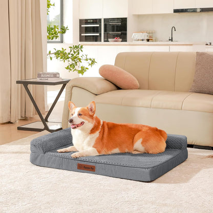 Orthopedic Dog Bed, 3 Inch Memory Foam Dog Beds for Large Dogs, Washable Removable Cover, Nonskid