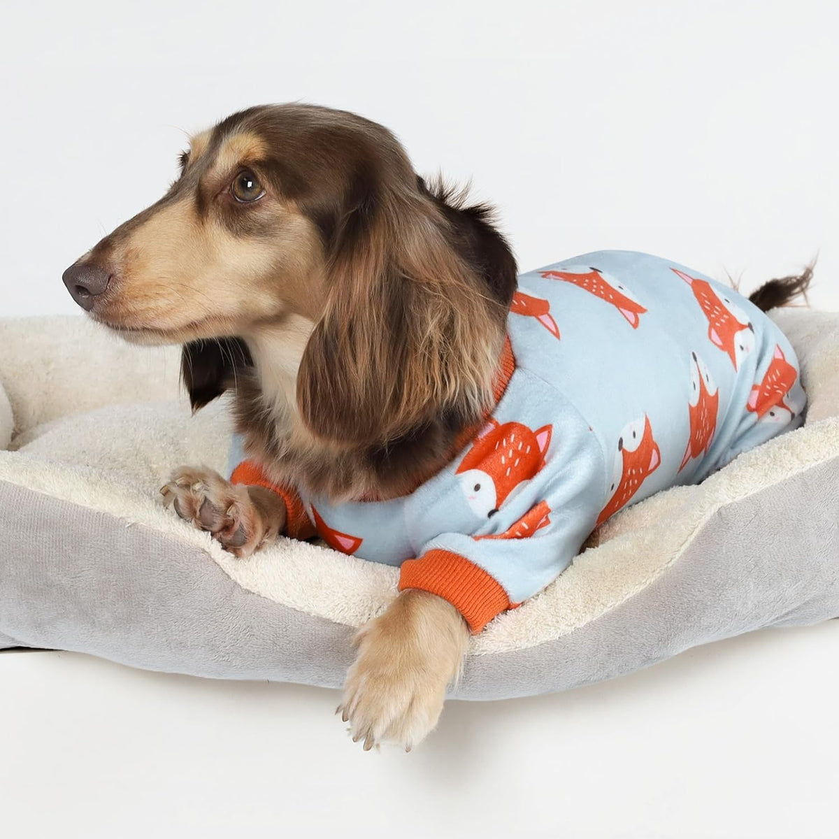 Fitwarm Funny Fox Dog Pajamas, Warm Dog Onesie, Dog Clothes for Small Dogs Girl Boy, Lightweight