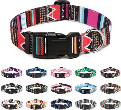 Mercano Adjustable Dog Collar - Special Design Patterns, Soft Nylon Comfortable Durable Pet Collar