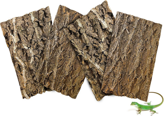 BNOSDM 4pcs Reptile Cork Bark Terrarium Background Bearded Dragon Tank Decor for Lizard Bearded