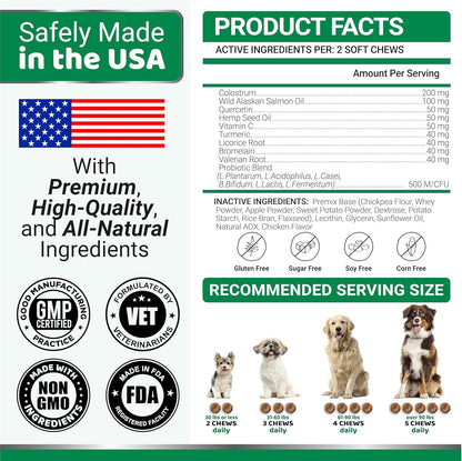 2-Pack Dog Allergy Relief Chews - Dog Itching Skin Relief Treatment Pills - Anti-Itch Chewables
