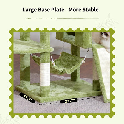 Cat Tree for Indoor Cats, 71'' (180cm) Multi-Level Cat Tower for Large Adult, Sturdy Cat Tree House