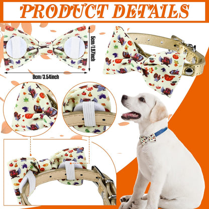 Weewooday 16 Pcs Dog Bow Ties Slide Pet Collar Bows Summer Hawaiian Styles Large Dog Collar