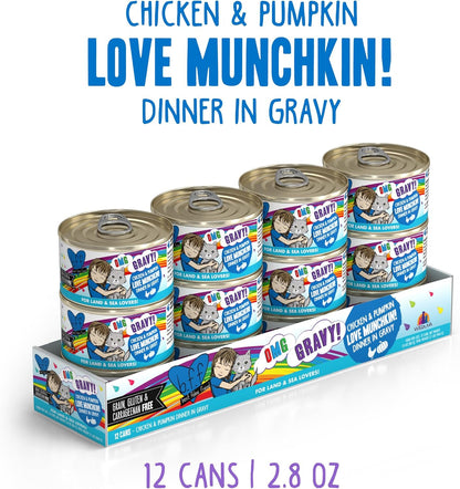 Weruva B.F.F. OMG - Best Feline Friend Oh My Gravy!, Love Munchkin! with Chicken & Pumpkin in Gravy