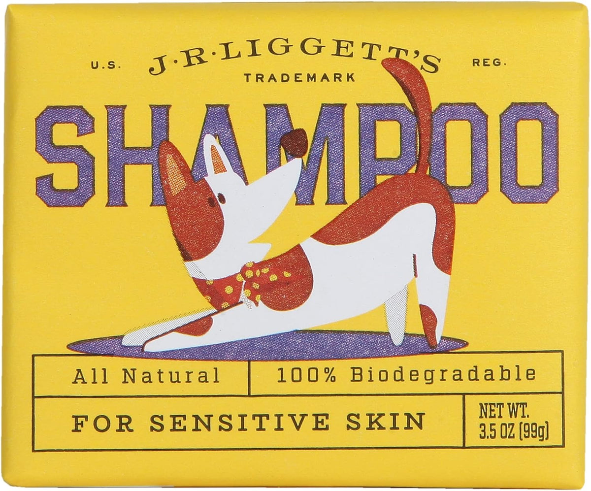 JR Liggett’s Natural Dog Shampoo Bar for Sensitive Skin - 100% Detergent Free, Non-GMO &