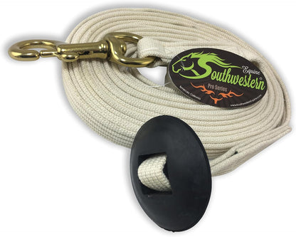 Southwestern Equine Lunge Line for Horses Cotton Horse Lunge Line with Bolt Snap & Rubber Stop
