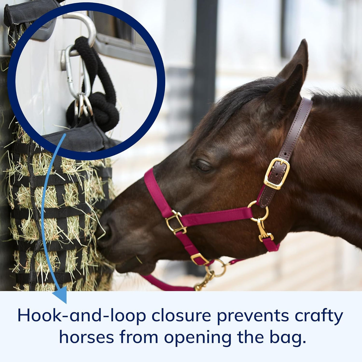 SmartEquine Slow Feed Hay Bag for Horses | Hay Feeder Net with Resistant Nylon | Gator Mouth