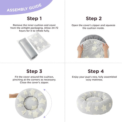 LE SURE Donut Medium Dog Bed - Round Cat Beds for Indoor Cats Calming Pet Beds, Cute Modern Beds