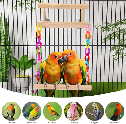 Kyouki Bird Perch Bird Cage Accessories Platform Swing - for Parrot,Parakeet,Budgies, Cockatiels