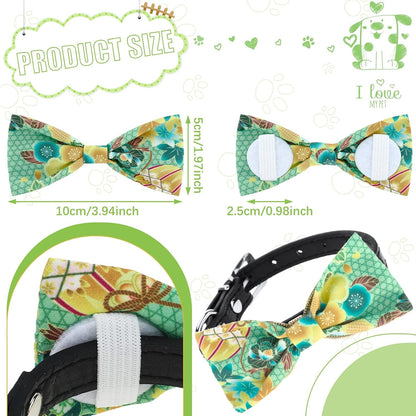 Weewooday 16 Pcs Dog Bow Ties Slide Pet Collar Bows Summer Hawaiian Styles Large Dog Collar