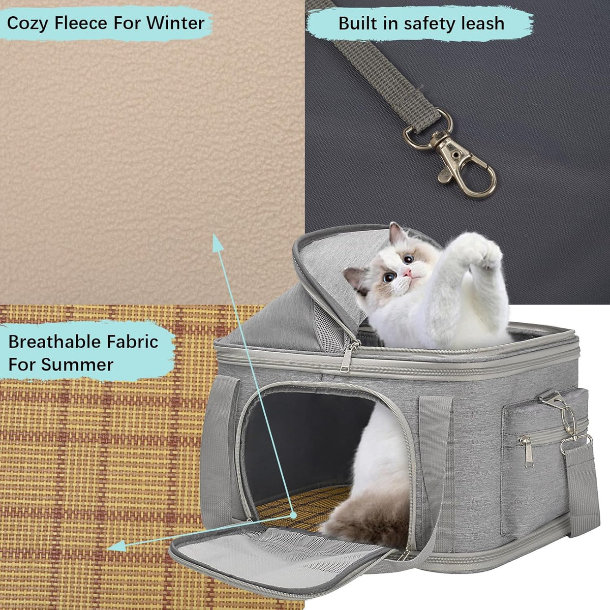 2-in-1 Stylish Dog Purse Carrier Soft-Sided Carriers Travel Tote Bag for Small Dogs Cats, Fashion