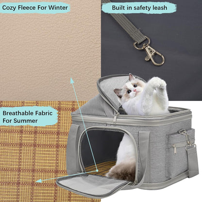 2-in-1 Stylish Dog Purse Carrier Soft-Sided Carriers Travel Tote Bag for Small Dogs Cats, Fashion