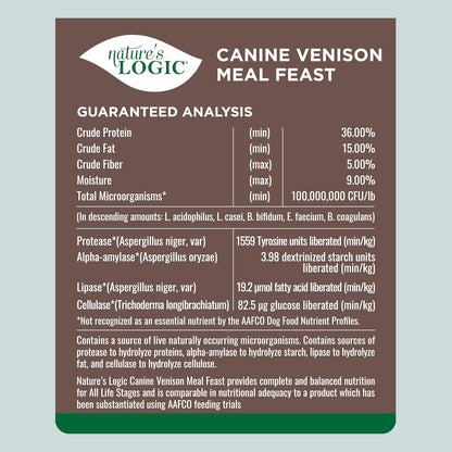 NATURE'S LOGIC Dry Dog Food - 100% Natural - No Synthetics - for All Ages, Sizes, Breeds - Free