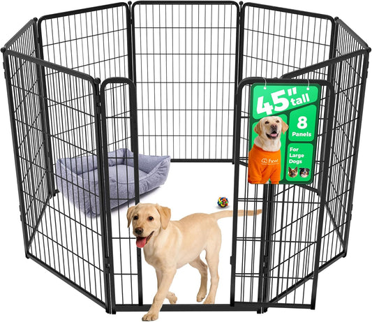 FXW Homeplus Unleashed Indoor Dog Playpen - Stress-Free and Safe Play, Heavy Duty 45 Inch 8 Wire