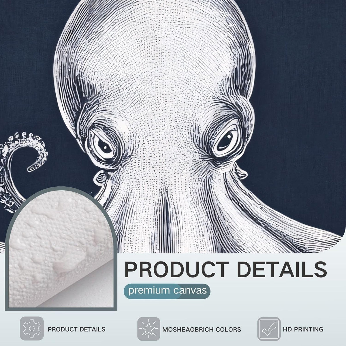 Octopus Wall Decor, Octopus Canvas Wall Art, Ocean Wall Decor,Sea Animal Canvas to Paint for