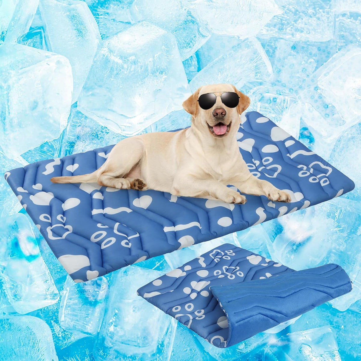 BEAUTYZOO Dog Cooling Mat- Upgraded Thicken Cooling Mat for Large Dogs Reversible(Cool & Warm) Pet
