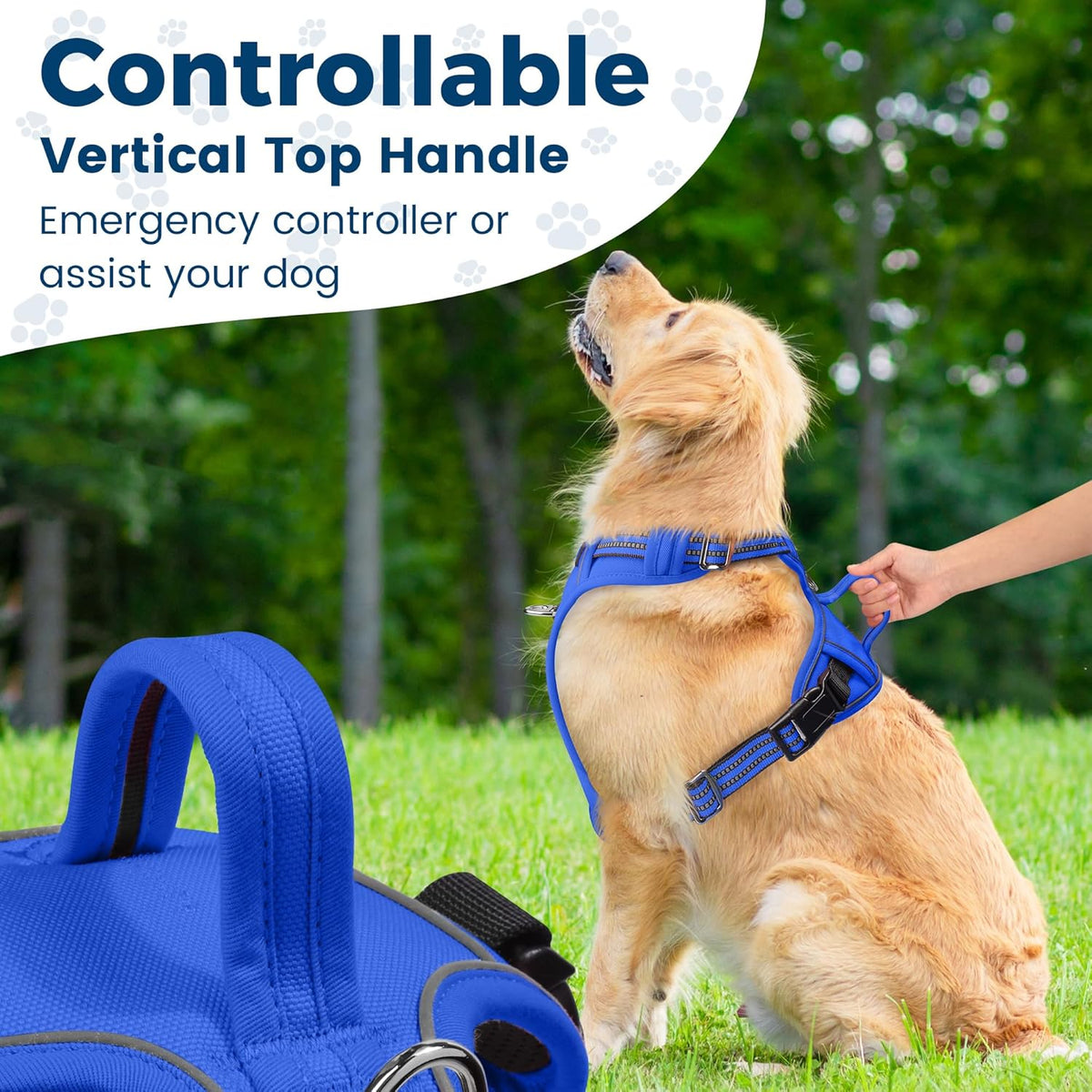 Funfox Dog Harness No Pull, Adjustable Pet Vest Harness, Super Soft Material with Vertical Handle