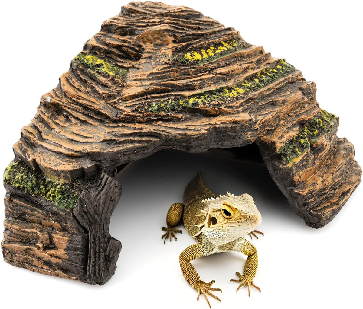Reptile Hide Cave - Naturalistic Terrarium Décor for Reptiles and Amphibians, Safe & Comfortable