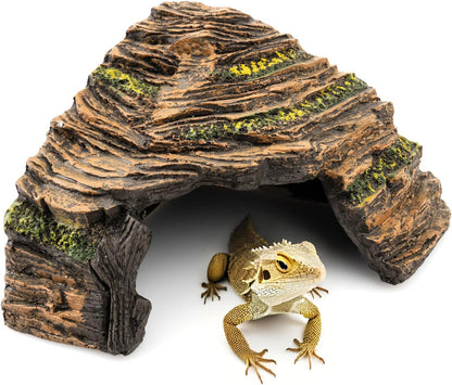 Reptile Hide Cave - Naturalistic Terrarium Décor for Reptiles and Amphibians, Safe & Comfortable