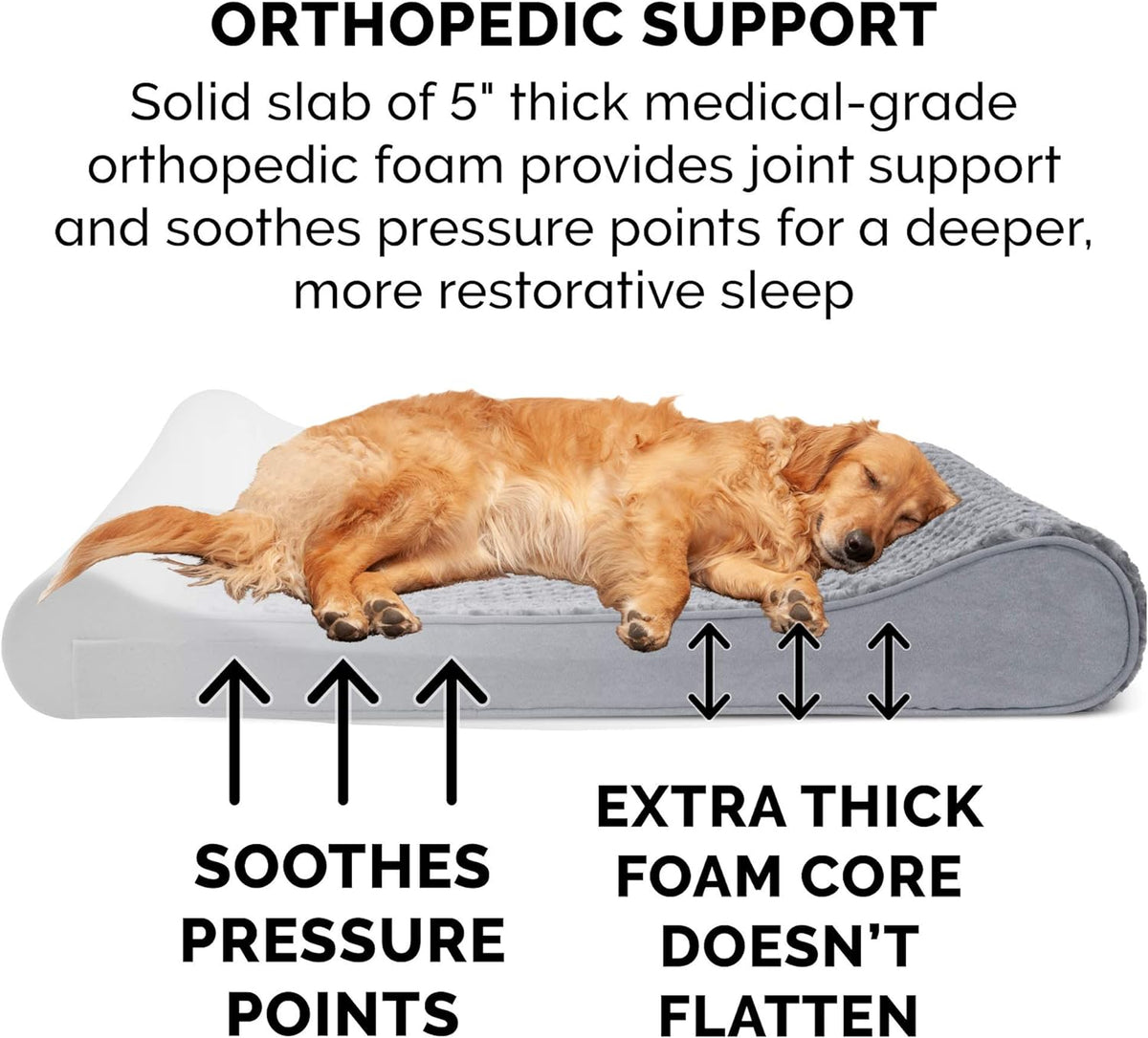 Furhaven Orthopedic Dog Bed for Extra Large Dogs w/ Removable Washable Cover, For Dogs Up to 180